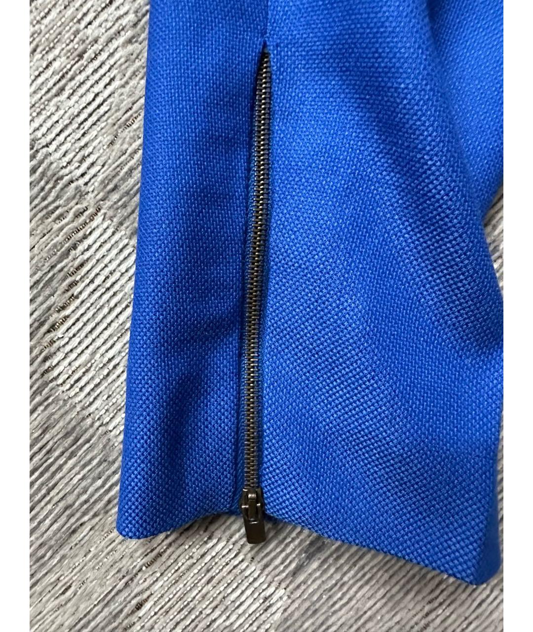 STELLA MCCARTNEY Синие шерстяные брюки узкие, фото 7
