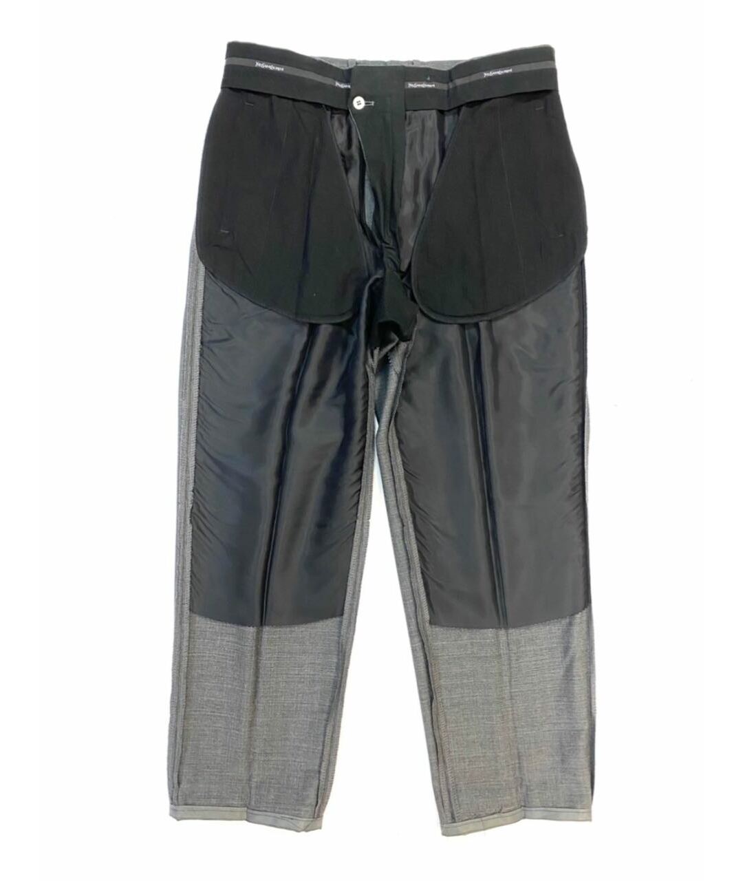 YVES SAINT LAURENT VINTAGE Антрацитовые шерстяные классические брюки, фото 4