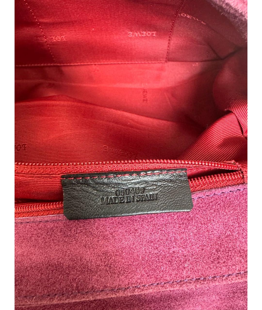 LOEWE Розовая замшевая сумка с короткими ручками, фото 7