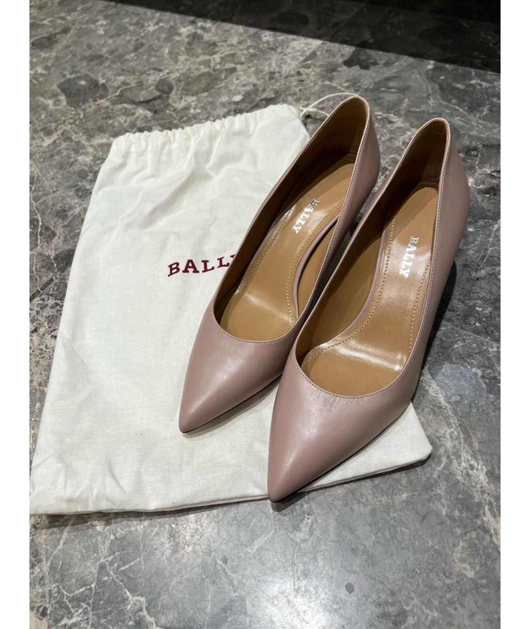 BALLY Розовые кожаные туфли, фото 3