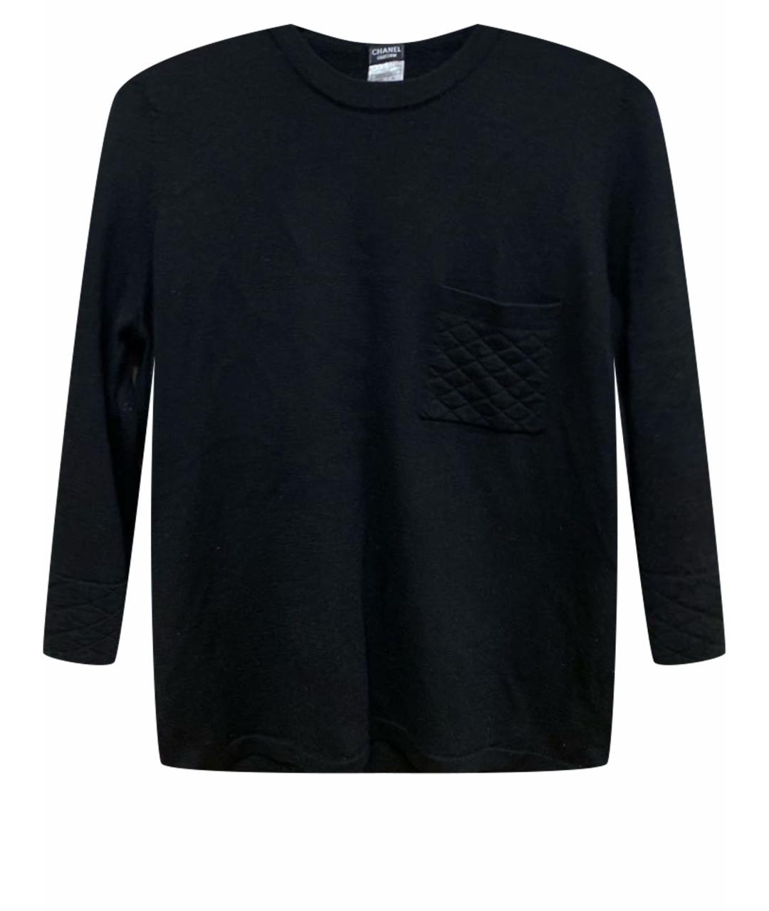 CHANEL PRE-OWNED Черный шерстяной джемпер / свитер, фото 1