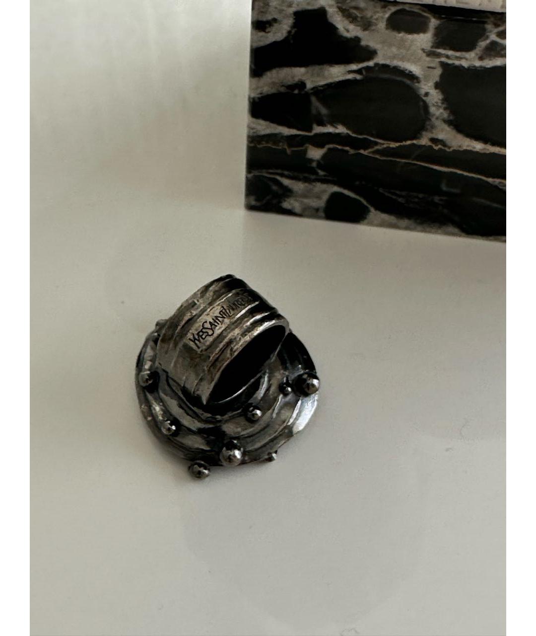 SAINT LAURENT Серое металлическое кольцо, фото 2