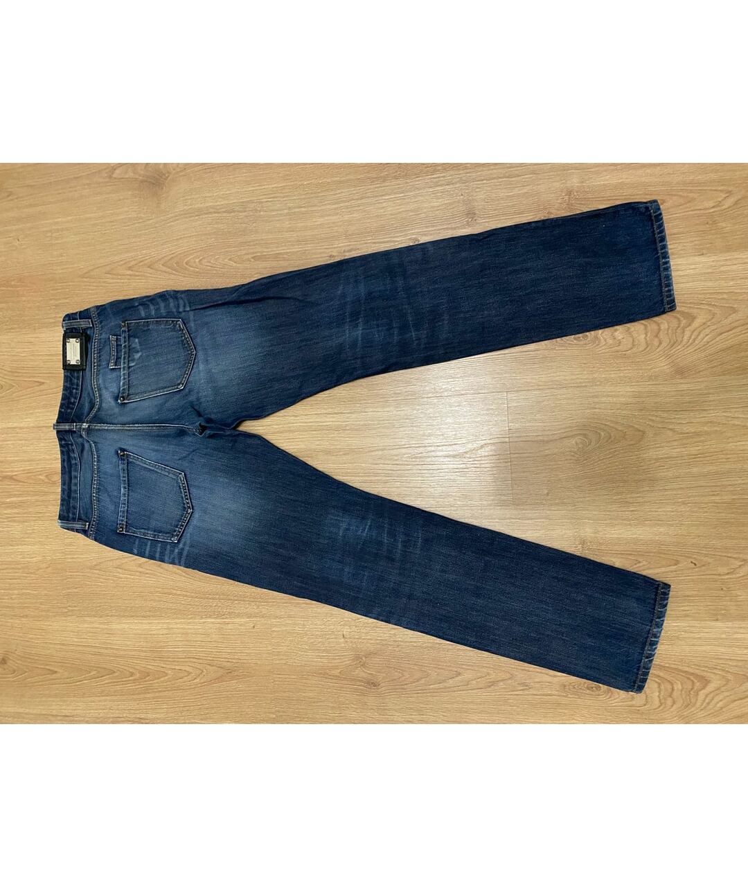PHILIPP PLEIN Темно-синие хлопковые прямые джинсы, фото 2
