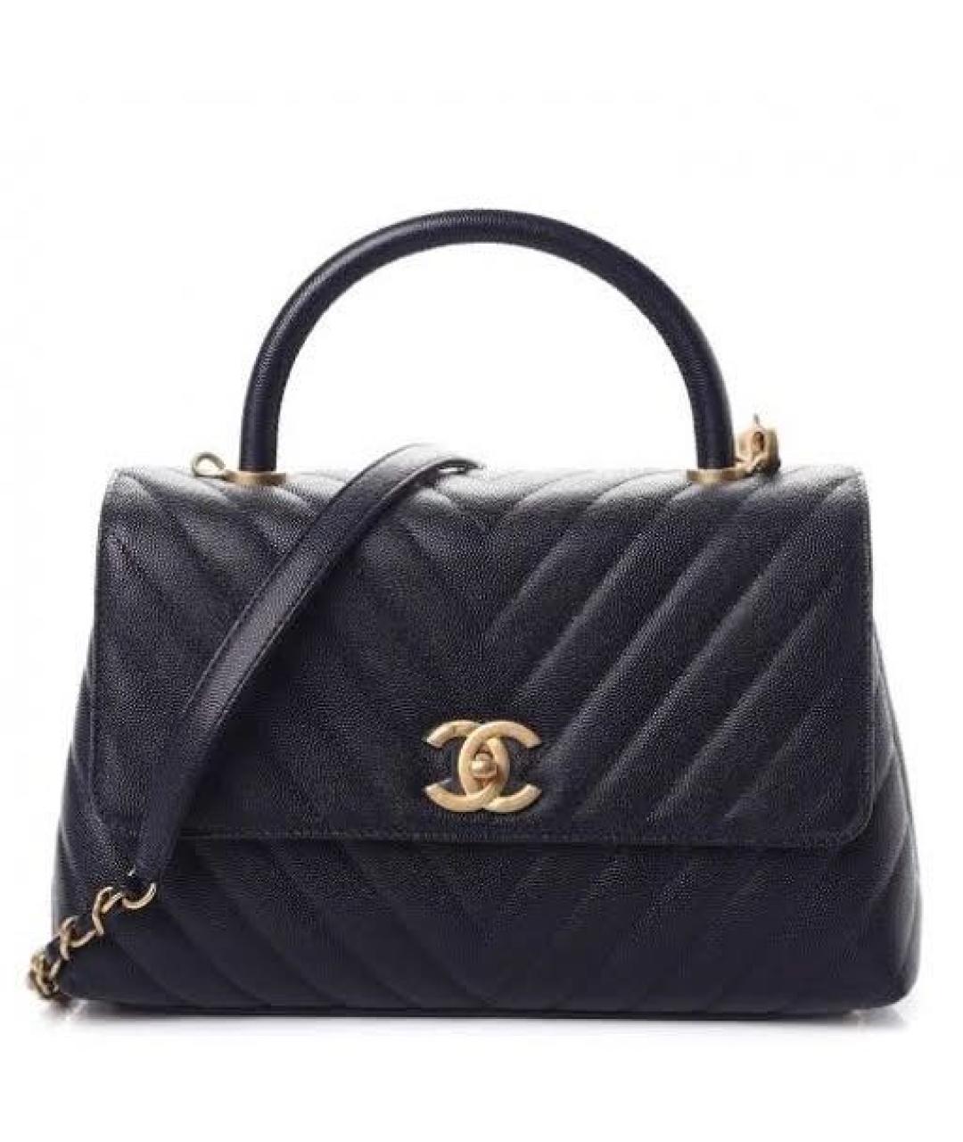 CHANEL PRE-OWNED Черная кожаная сумка тоут, фото 1