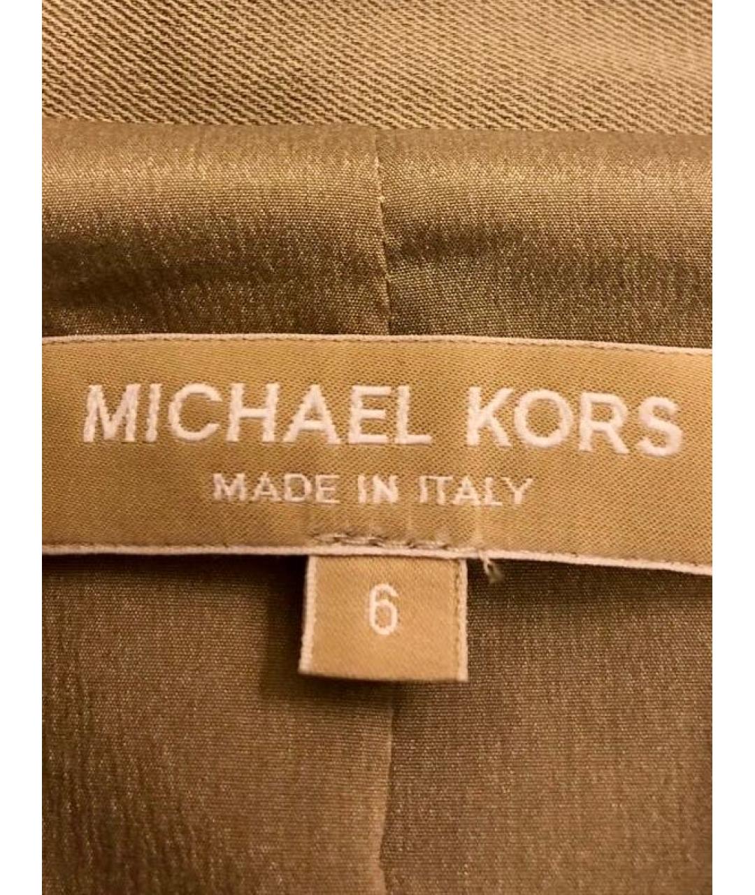 MICHAEL KORS Бежевое шелковое пальто, фото 4