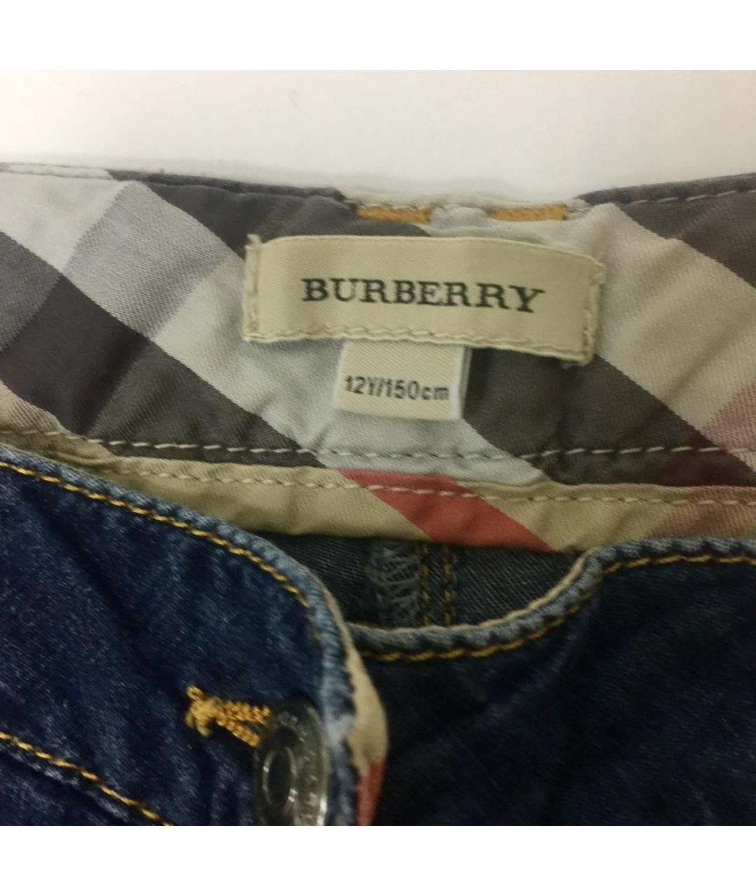 BURBERRY Темно-синие хлопковые детские джинсы, фото 3