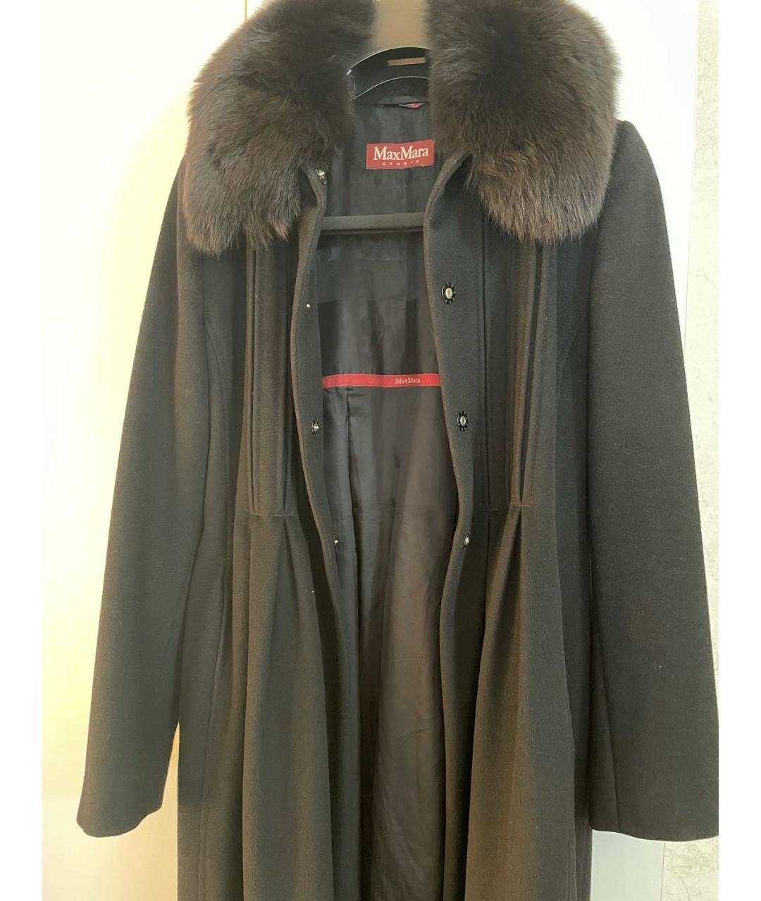 MAX MARA Черное кашемировое пальто, фото 4