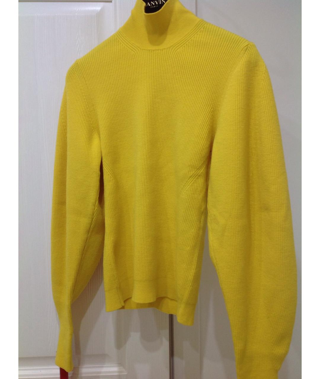 MUGLER Желтый шерстяной джемпер / свитер, фото 3