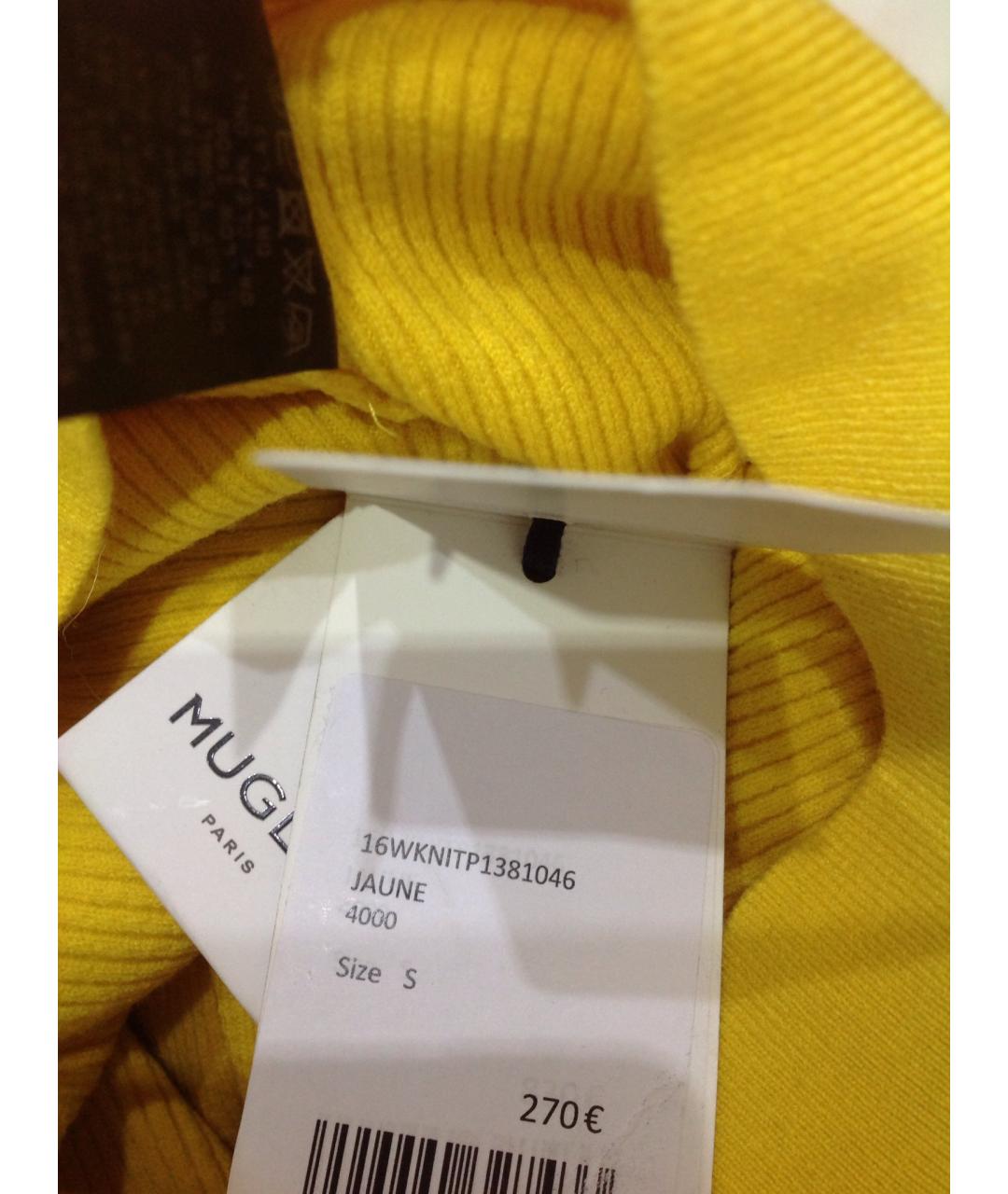 MUGLER Желтый шерстяной джемпер / свитер, фото 5