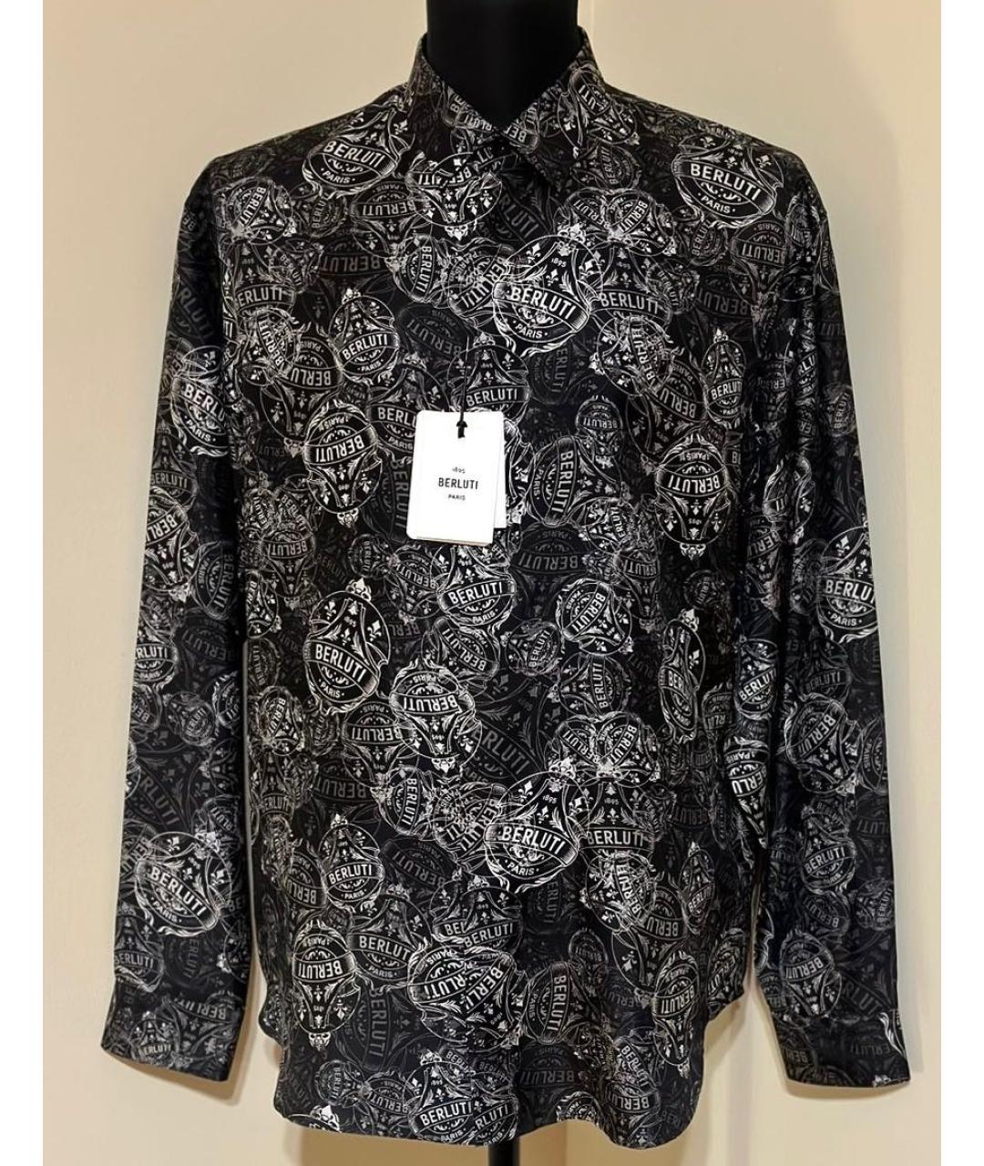 BERLUTI Черная шелковая кэжуал рубашка, фото 4
