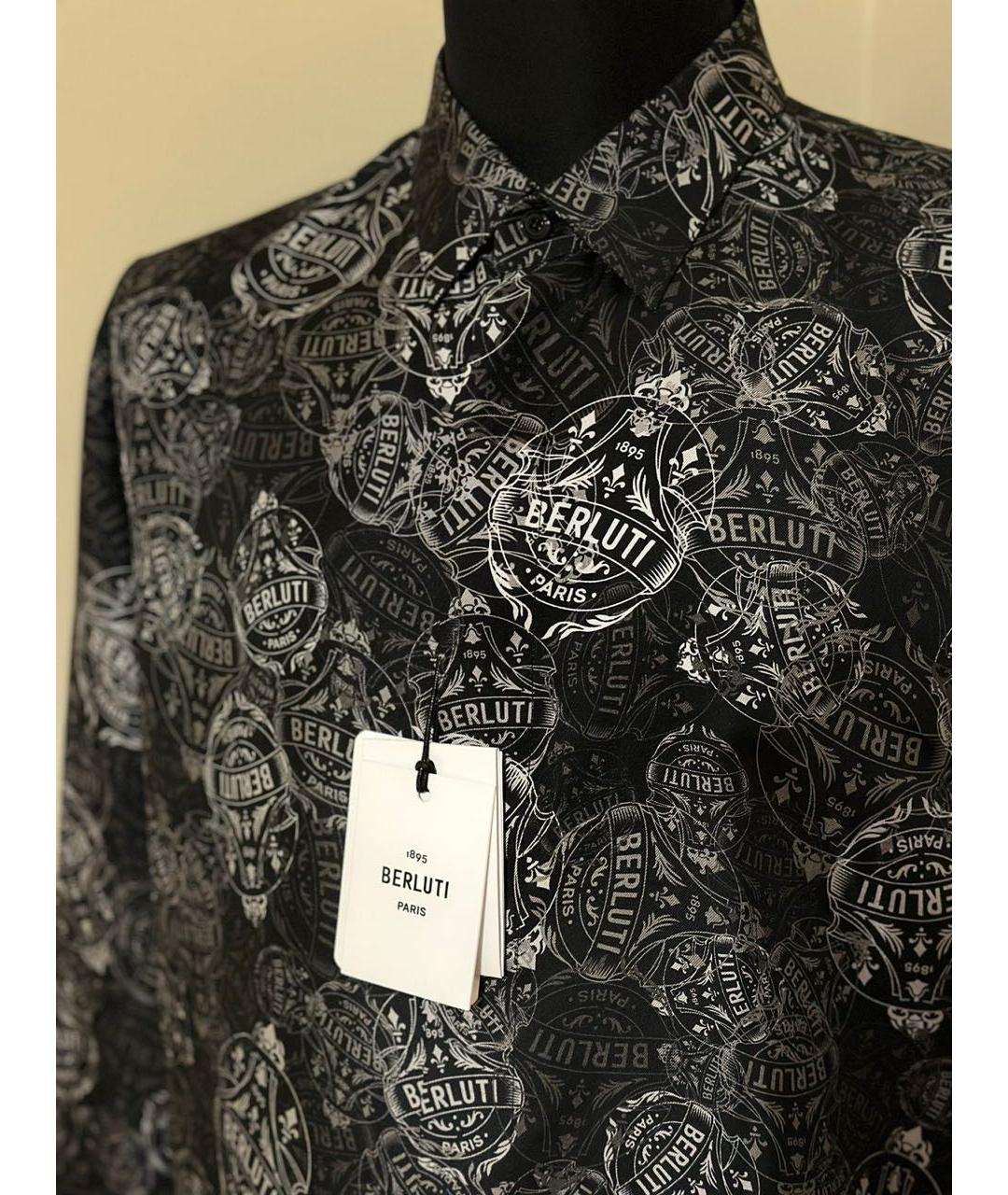 BERLUTI Черная шелковая кэжуал рубашка, фото 3