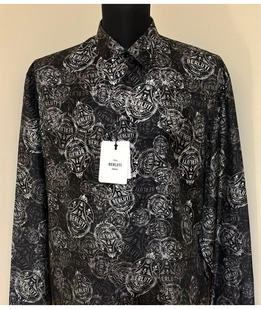 BERLUTI Черная шелковая кэжуал рубашка, фото 6