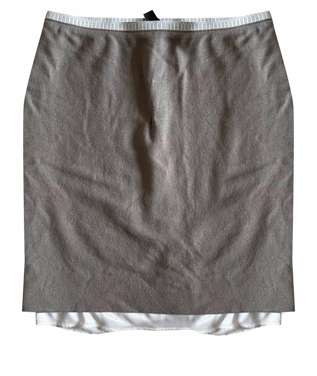 MARC CAIN Серая кашемировая юбка мини, фото 1