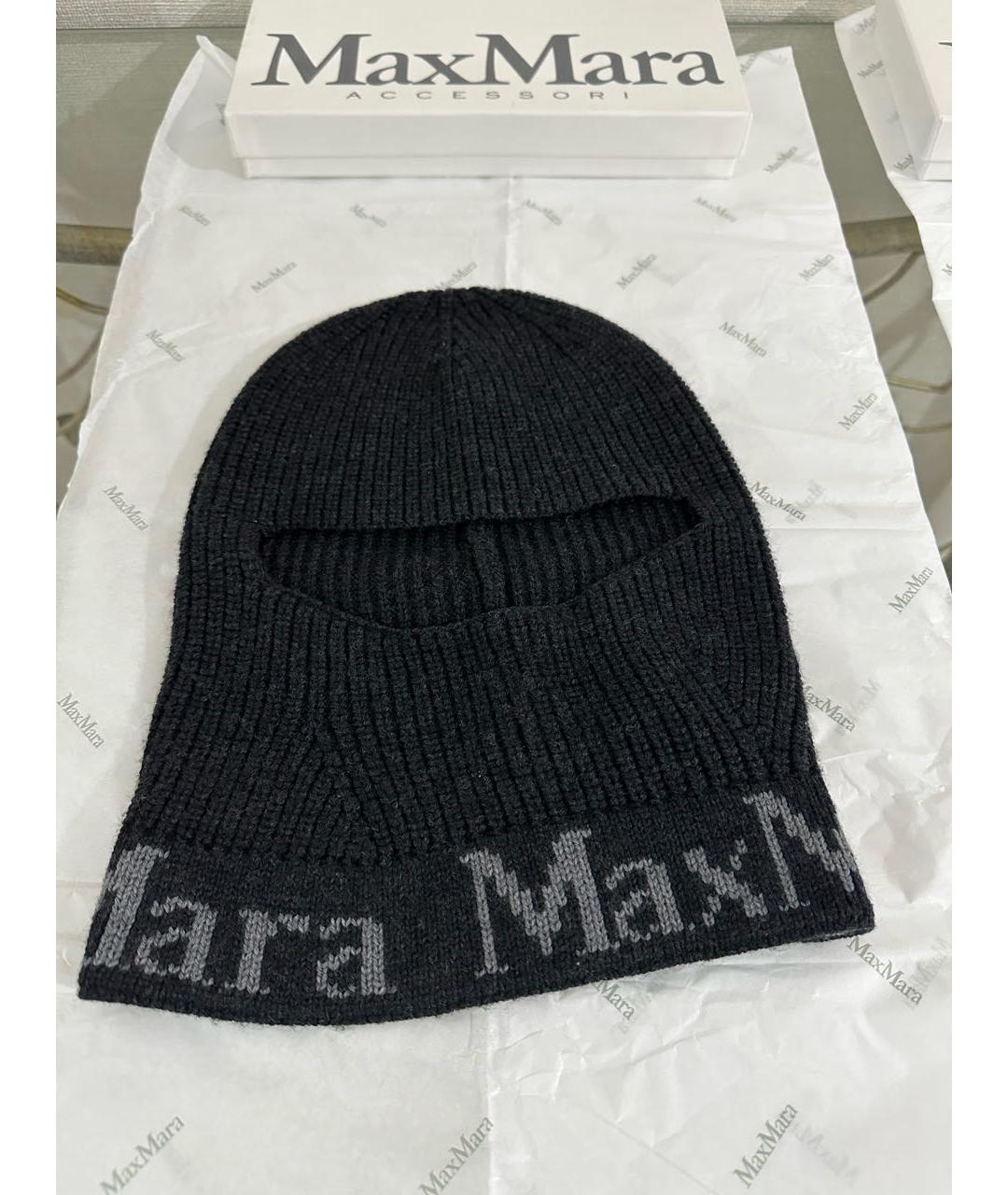MAX MARA Черная шерстяная шапка, фото 2