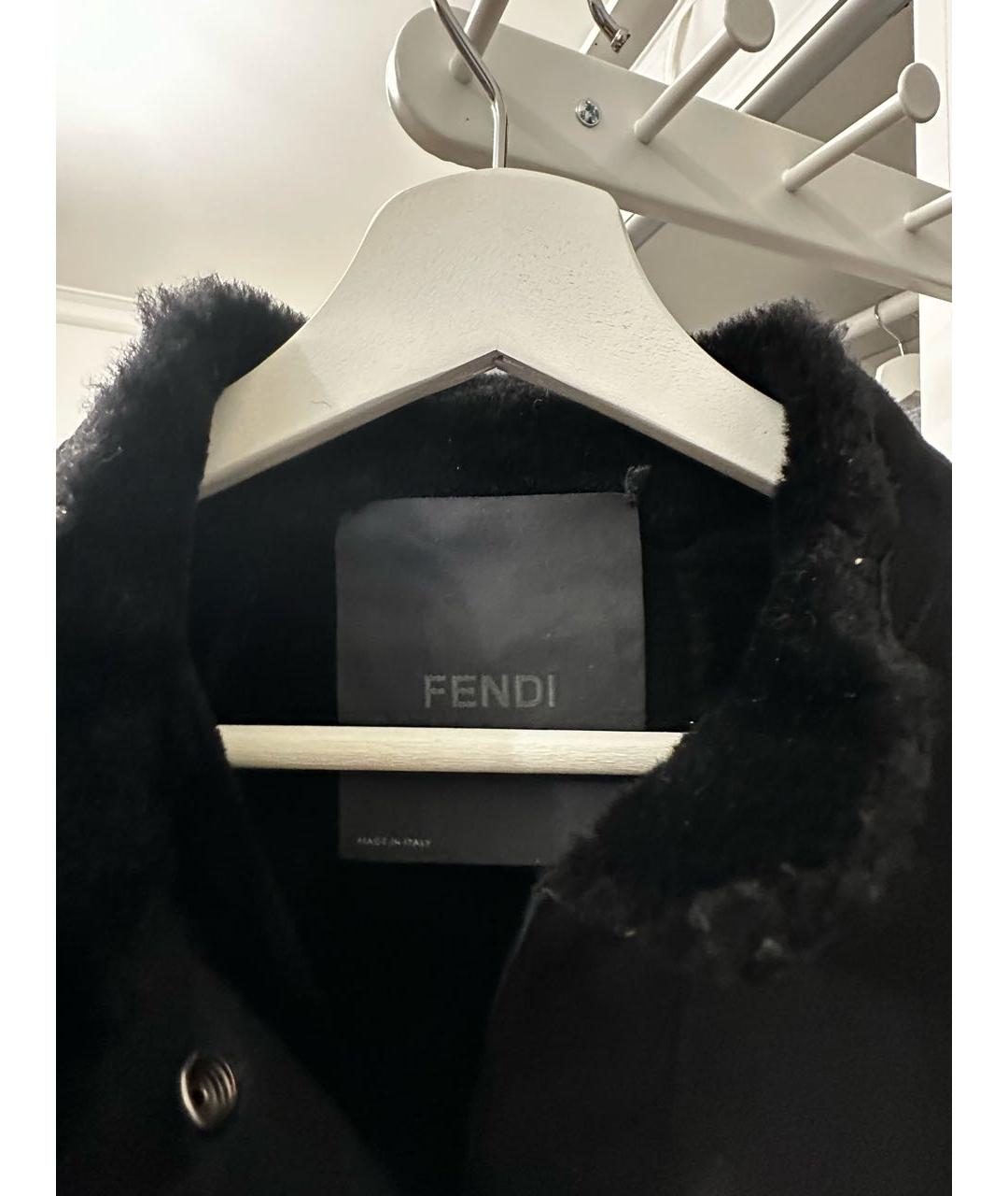 FENDI Черная кожаная дубленка, фото 3