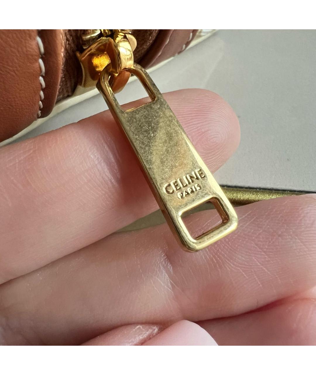 CELINE Белая кожаная косметичка, фото 6