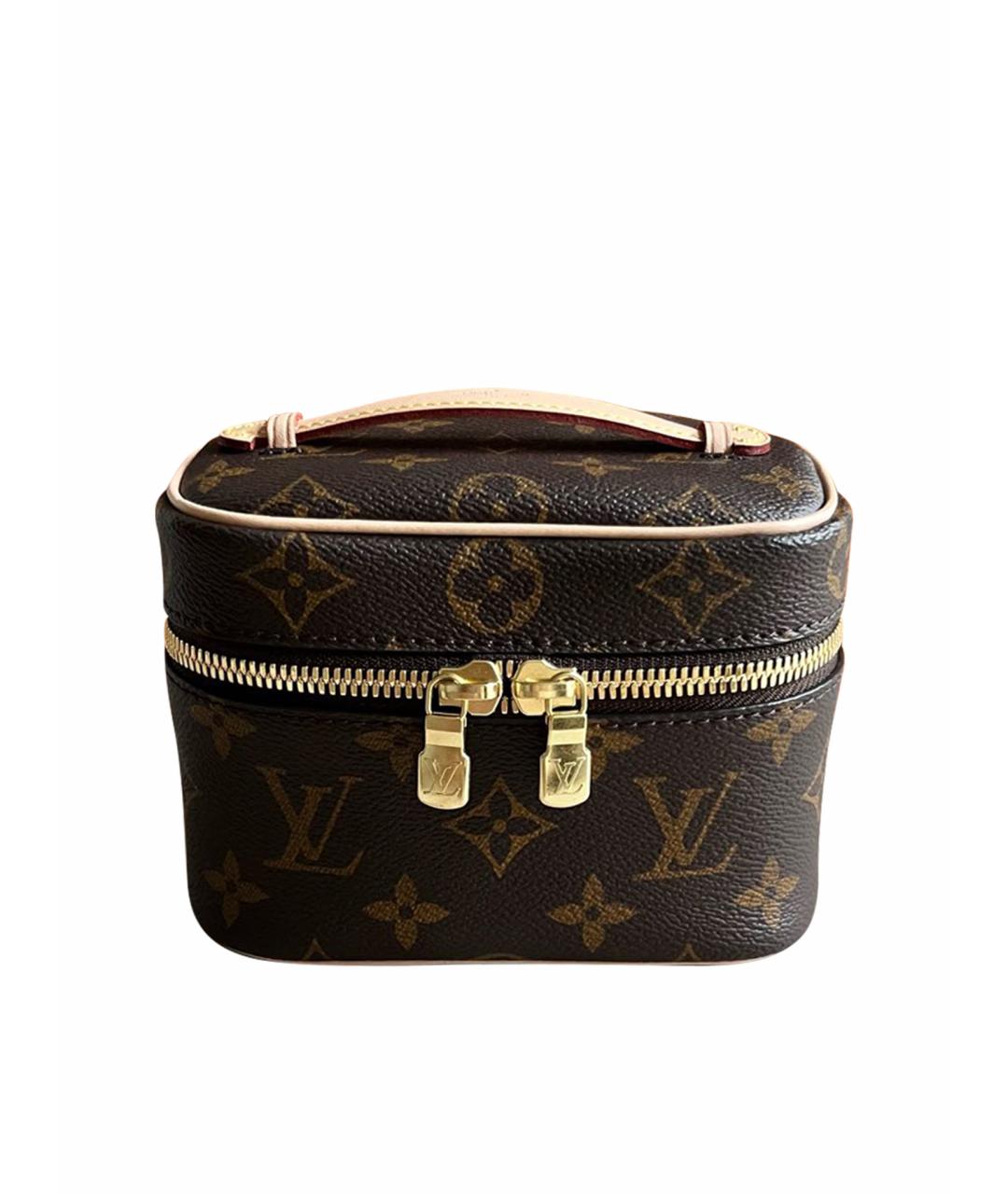 LOUIS VUITTON PRE-OWNED Коричневая кожаная косметичка, фото 1