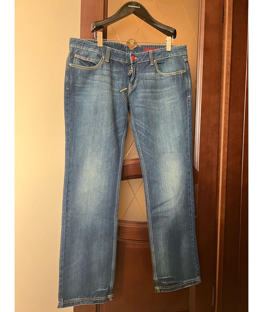 FRANKIE MORELLO Синие хлопковые прямые джинсы, фото 5