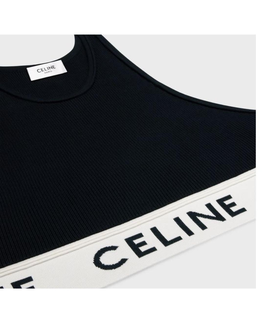 CELINE Черная майка, фото 2