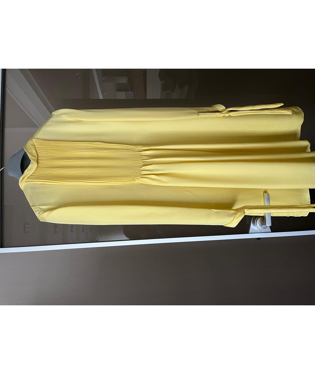 BOTTEGA VENETA Желтое шелковое коктейльное платье, фото 2
