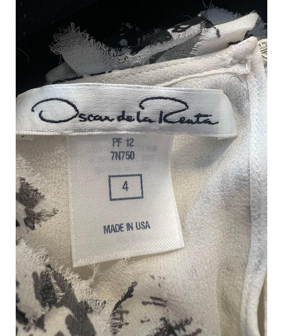 OSCAR DE LA RENTA Белая шелковая блузы, фото 3