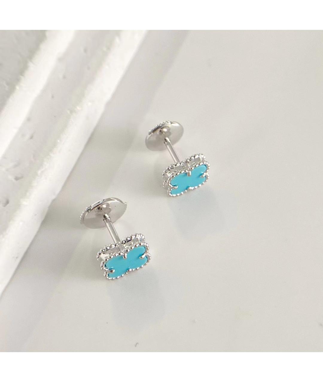 VAN CLEEF & ARPELS Голубые серьги из белого золота, фото 4