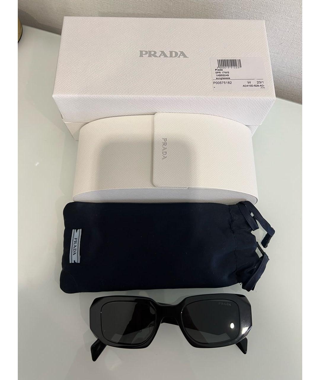 PRADA Черные пластиковые солнцезащитные очки, фото 4