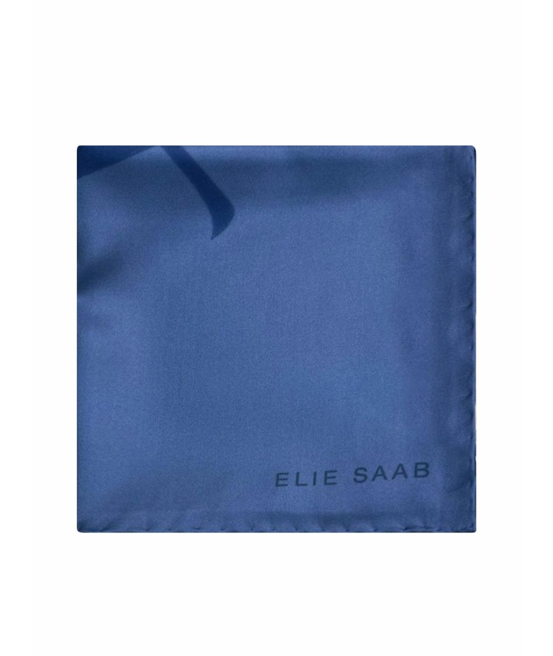 ELIE SAAB Синий шелковый платок, фото 1