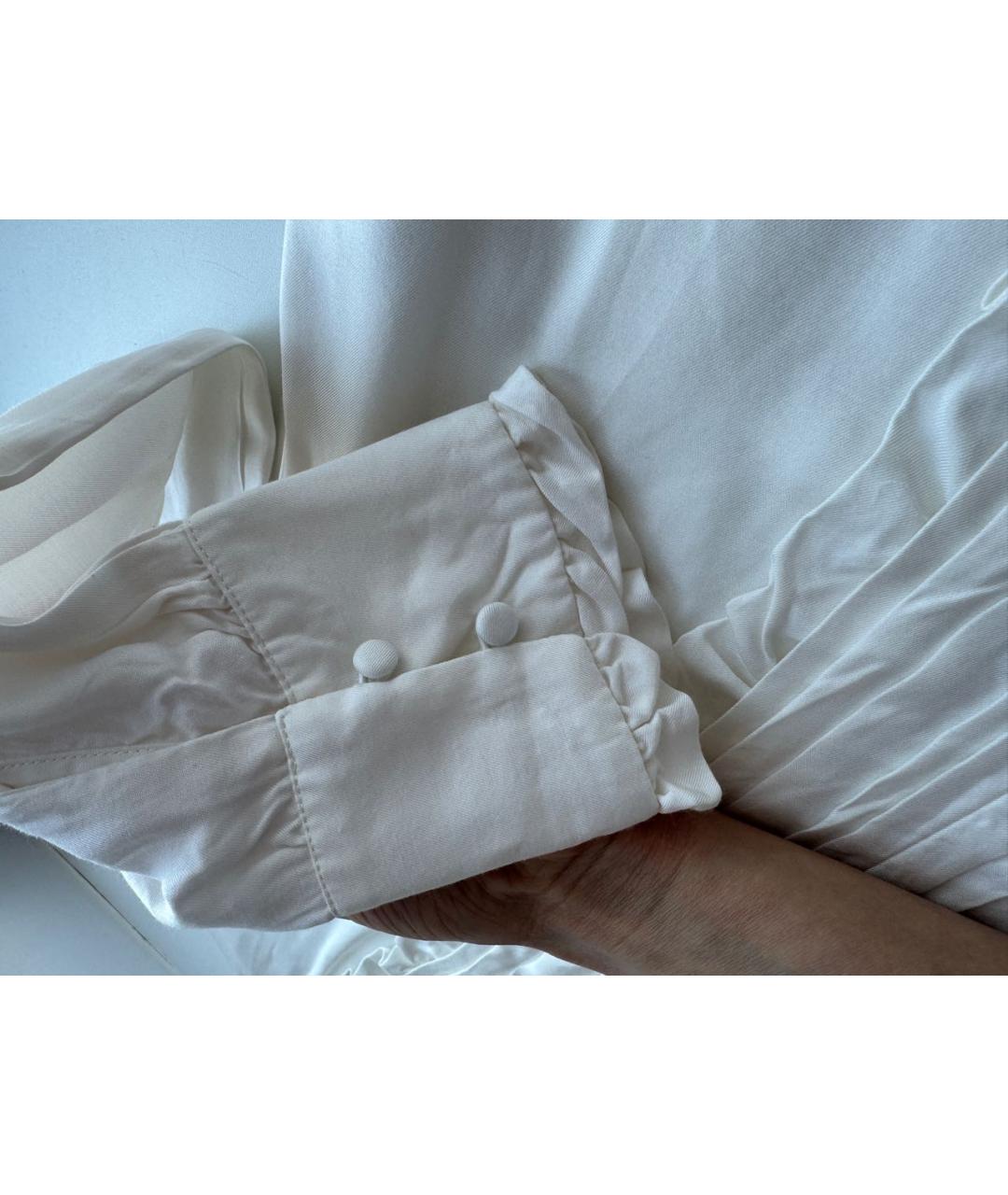 MAJE Белая шелковая блузы, фото 4