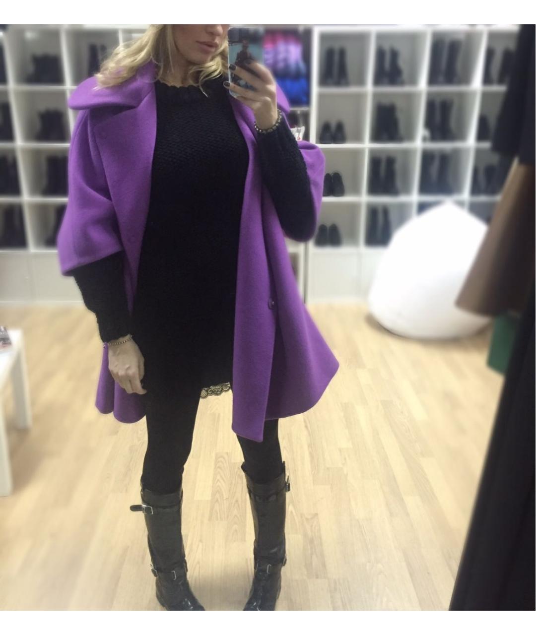 SONIA RYKIEL Фиолетовое шерстяное пальто, фото 5