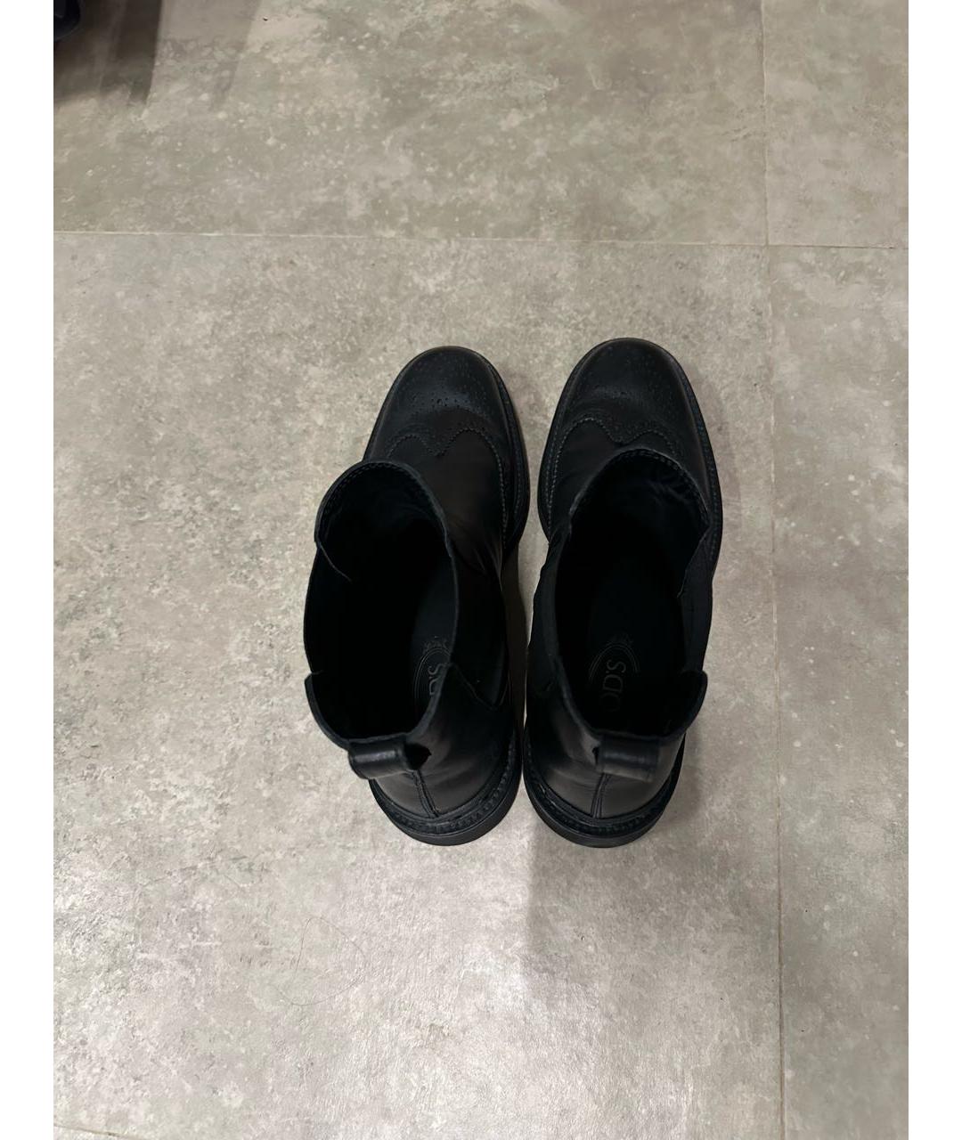 TOD'S Черные кожаные высокие ботинки, фото 4