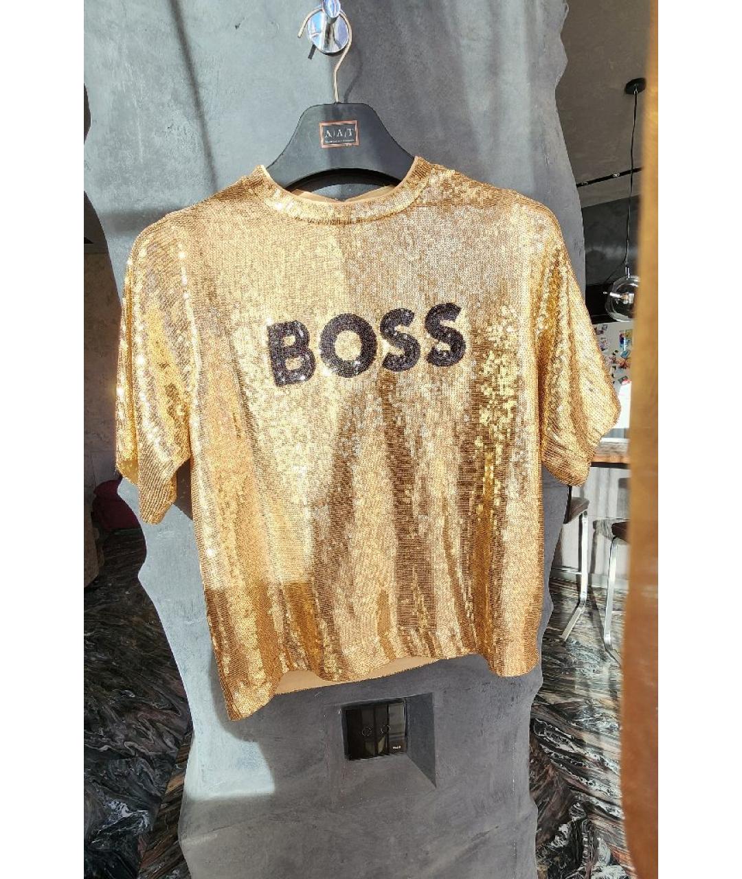 HUGO BOSS Золотая полиэстеровая блузы, фото 2