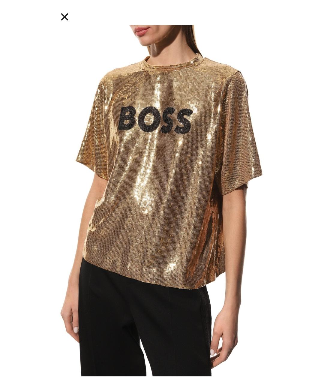 HUGO BOSS Золотая полиэстеровая блузы, фото 7