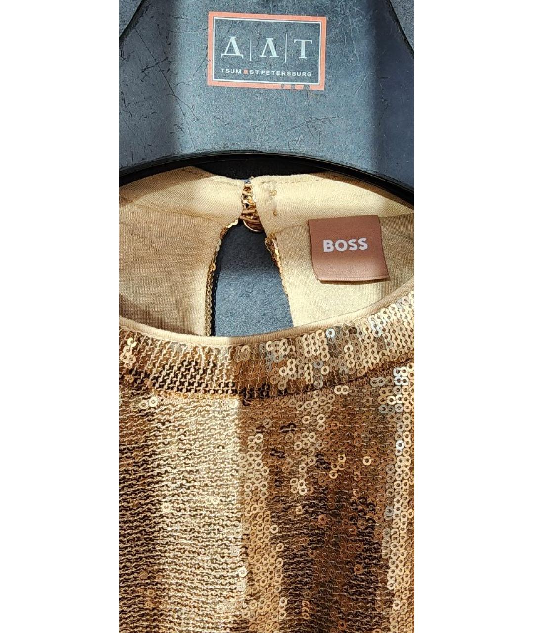 HUGO BOSS Золотая полиэстеровая блузы, фото 4