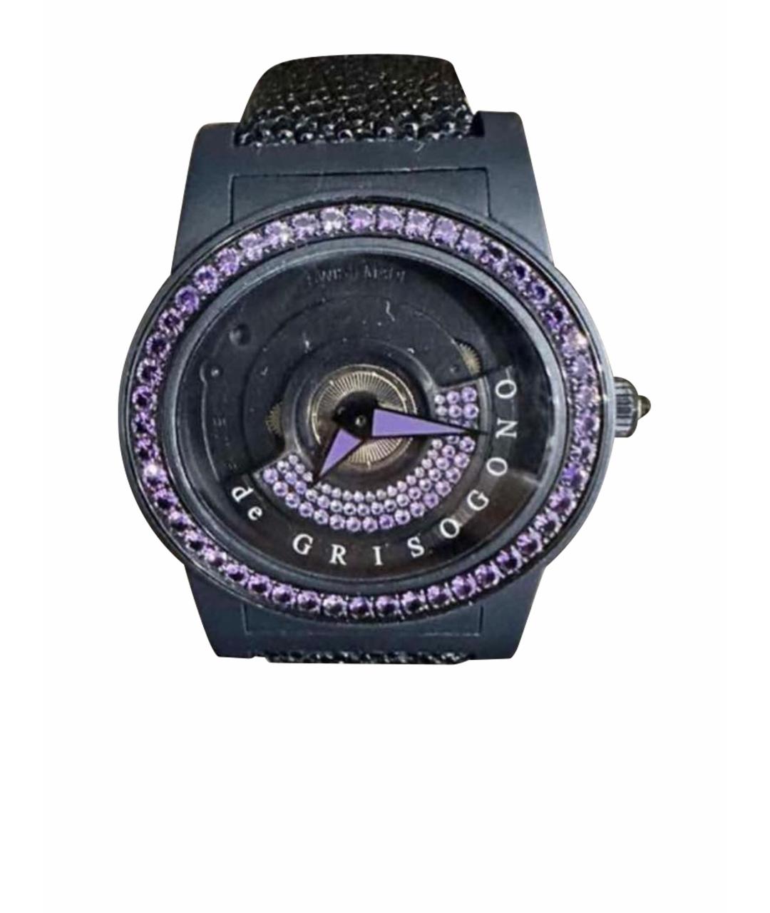DE GRISOGONO Фиолетовые кожаные часы, фото 1