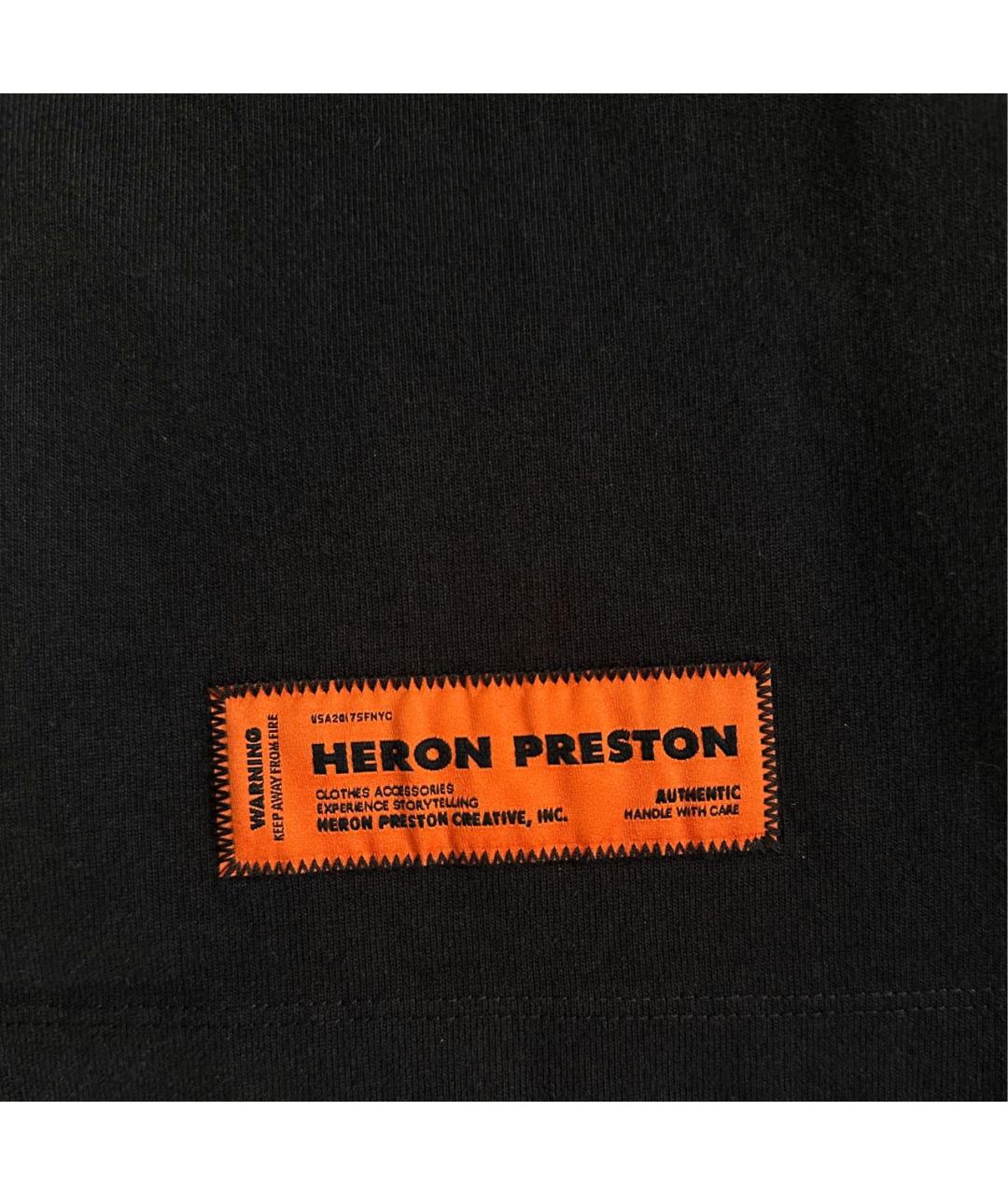 HERON PRESTON Черная хлопковая футболка, фото 4