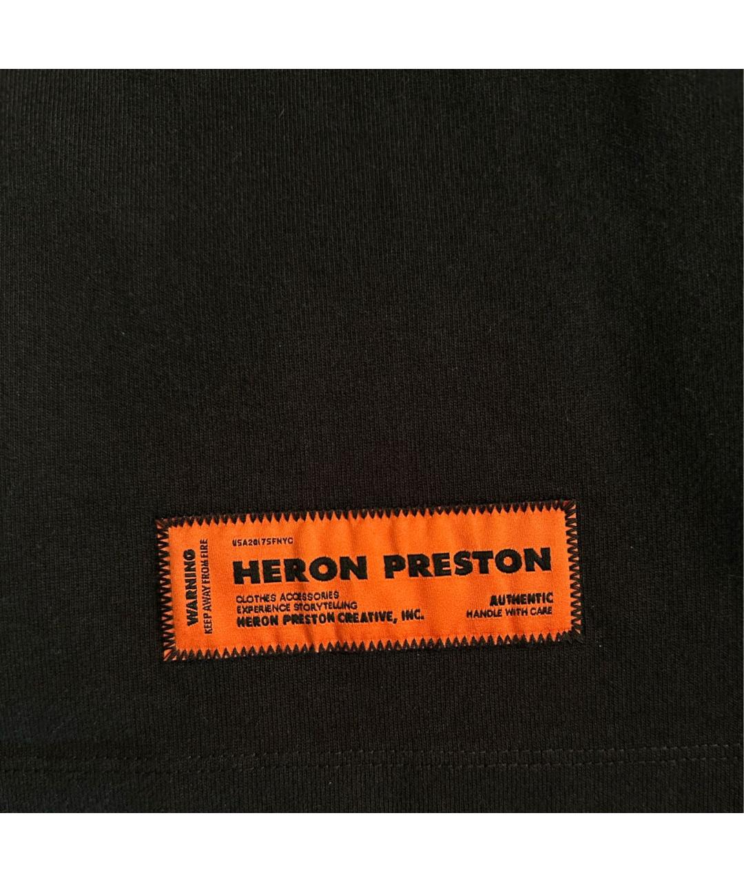 HERON PRESTON Черная хлопковая футболка, фото 2