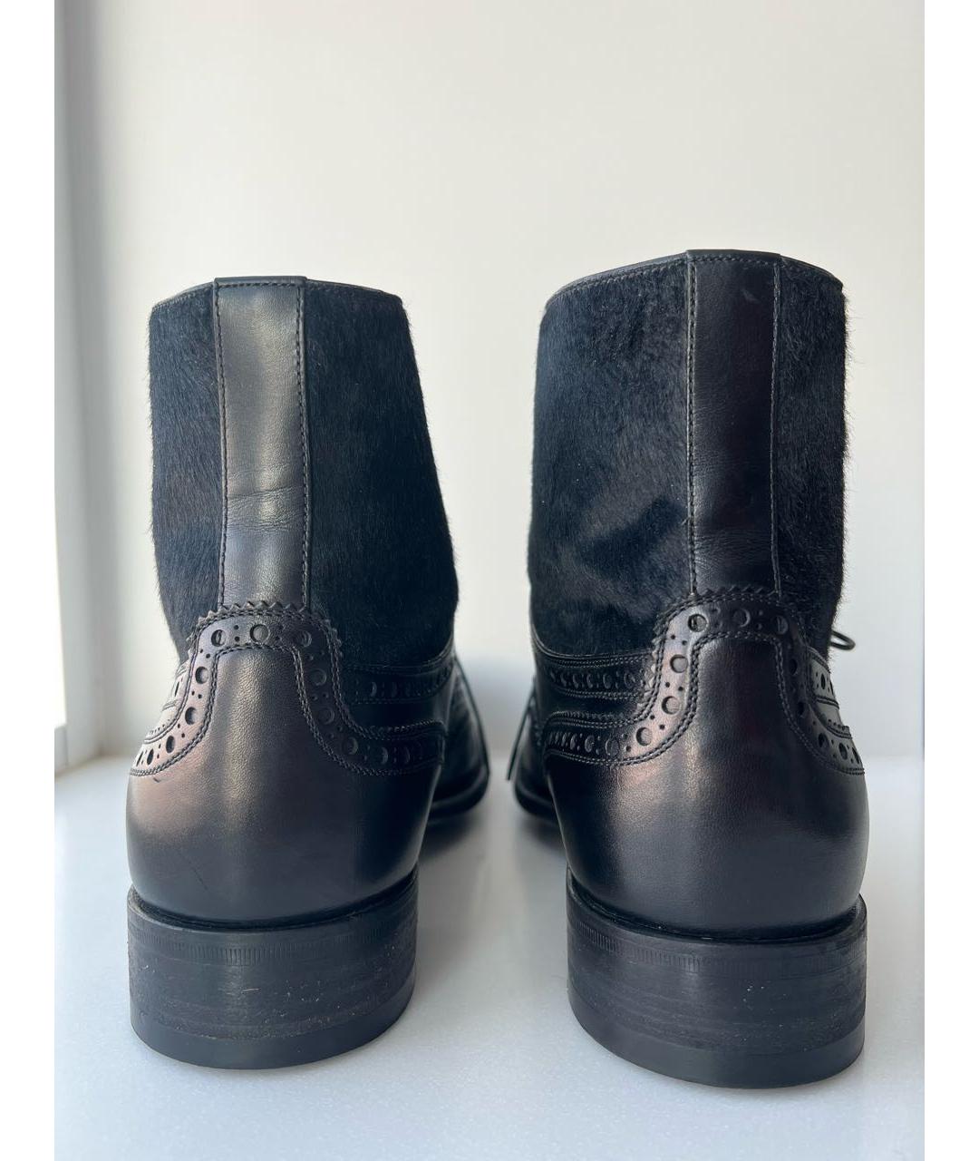 LOUIS VUITTON Черные кожаные высокие ботинки, фото 3