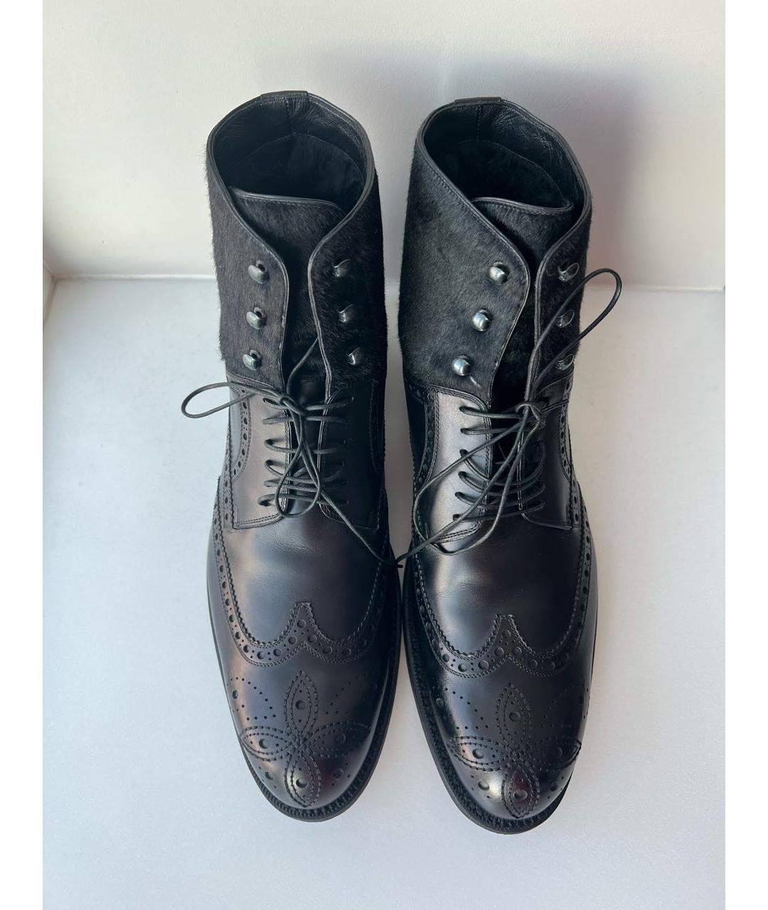 LOUIS VUITTON Черные кожаные высокие ботинки, фото 2