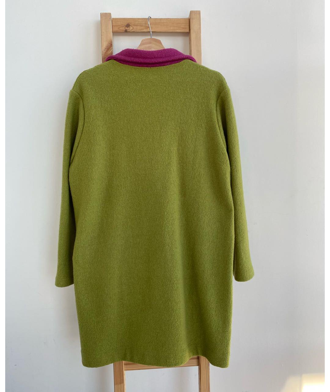 TWIN-SET Зеленые шерстяное пальто, фото 2