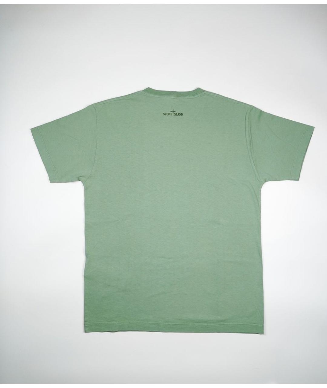 STONE ISLAND Зеленая хлопковая футболка, фото 2