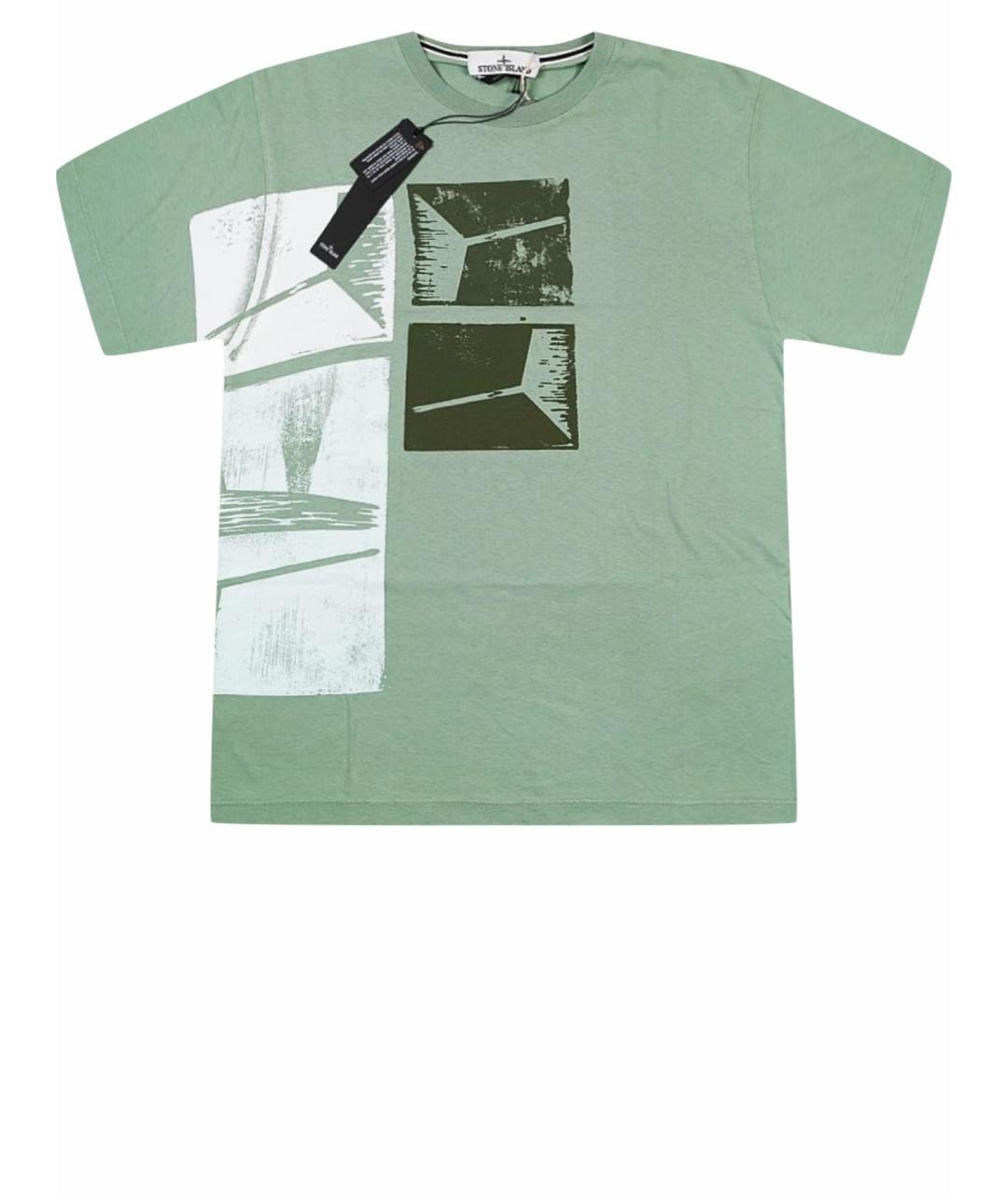 STONE ISLAND Зеленая хлопковая футболка, фото 1