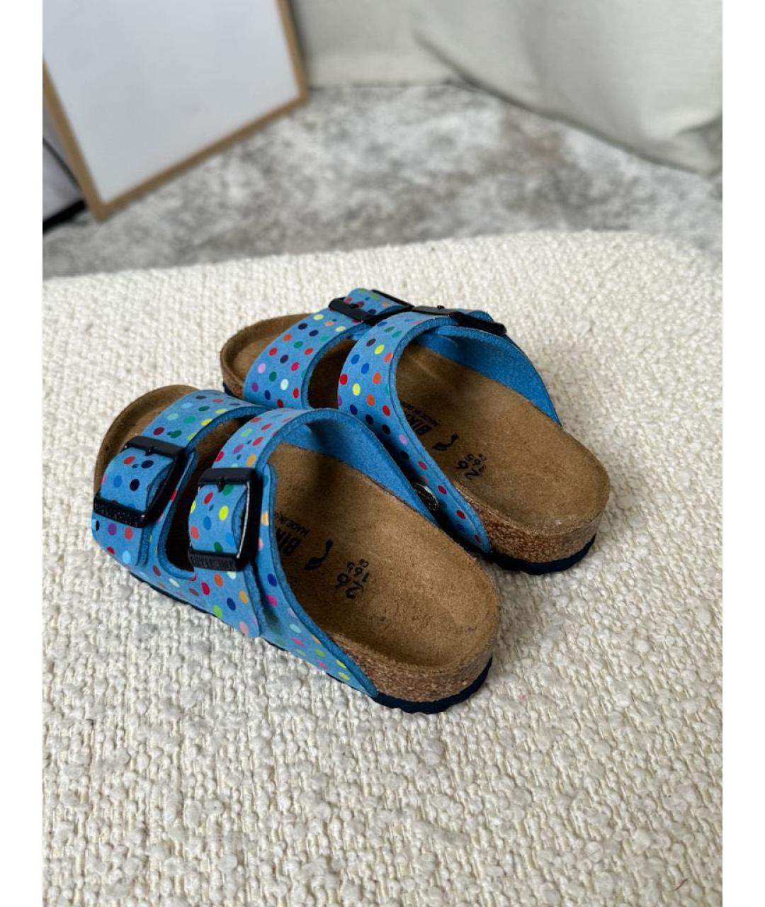 BIRKENSTOCK Голубые сандалии и шлепанцы, фото 4