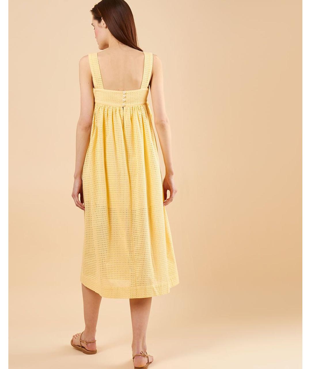 12 STOREEZ Желтый хлопко-эластановый сарафан, фото 4