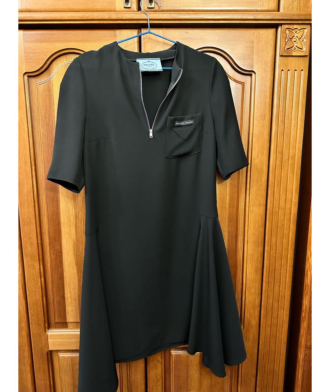 PRADA Черное полиэстеровое платье, фото 8