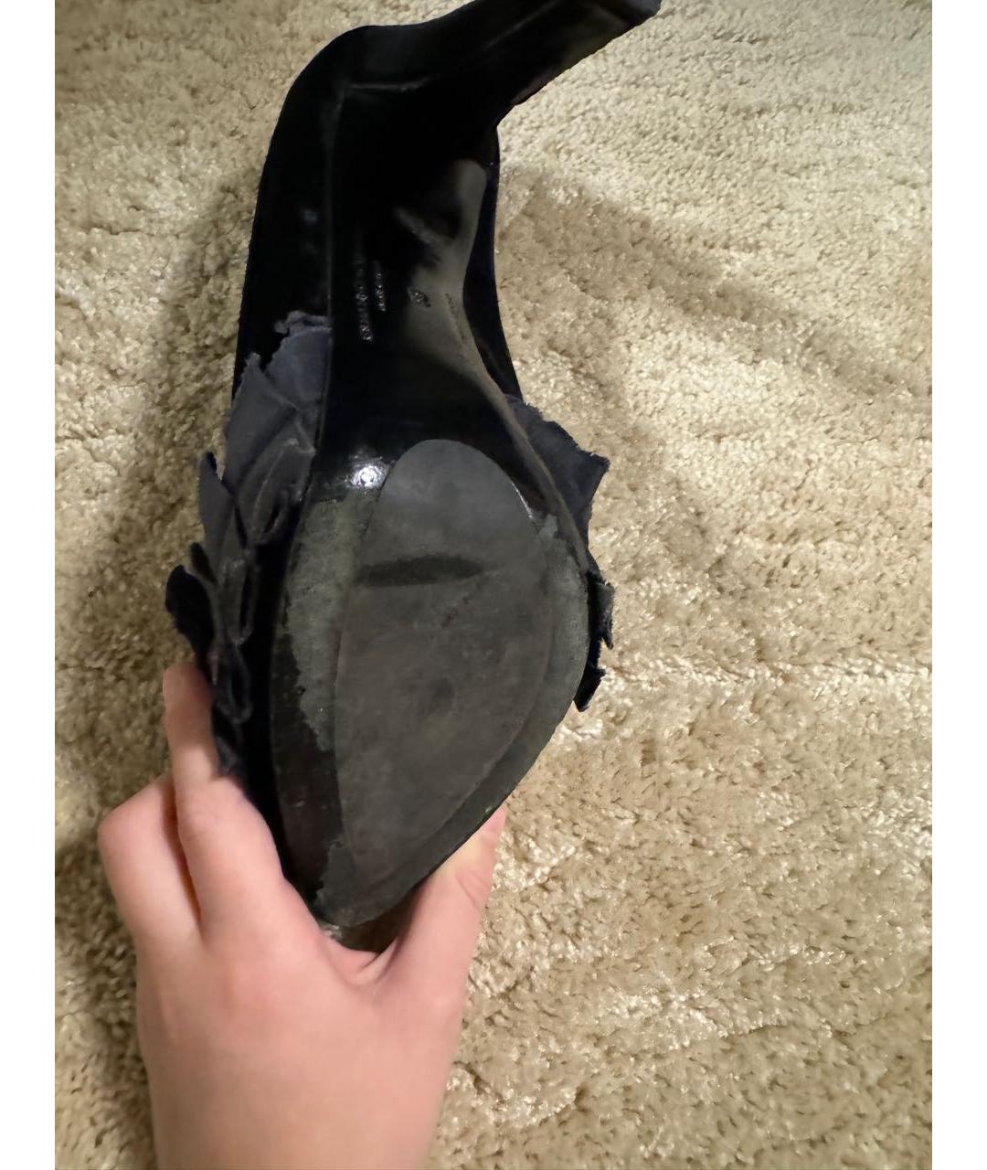 ERMANNO SCERVINO Черные бархатные туфли, фото 4