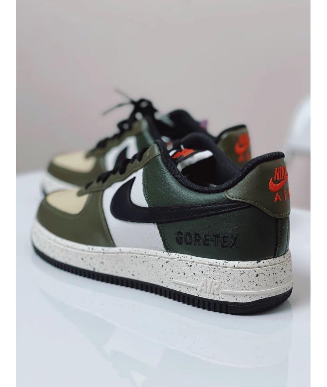 NIKE Хаки кожаные низкие кроссовки / кеды, фото 3