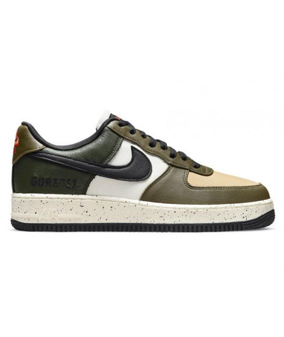 NIKE Хаки кожаные низкие кроссовки / кеды, фото 1