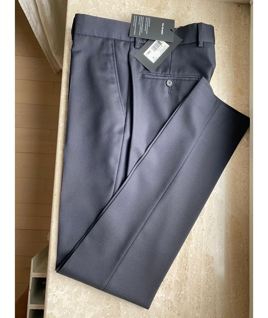 THE KOOPLES Темно-синие шерстяные классические брюки, фото 3