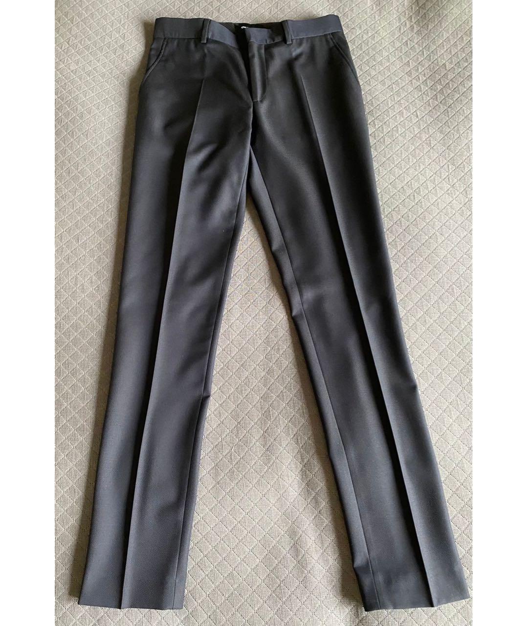 THE KOOPLES Темно-синие шерстяные классические брюки, фото 2
